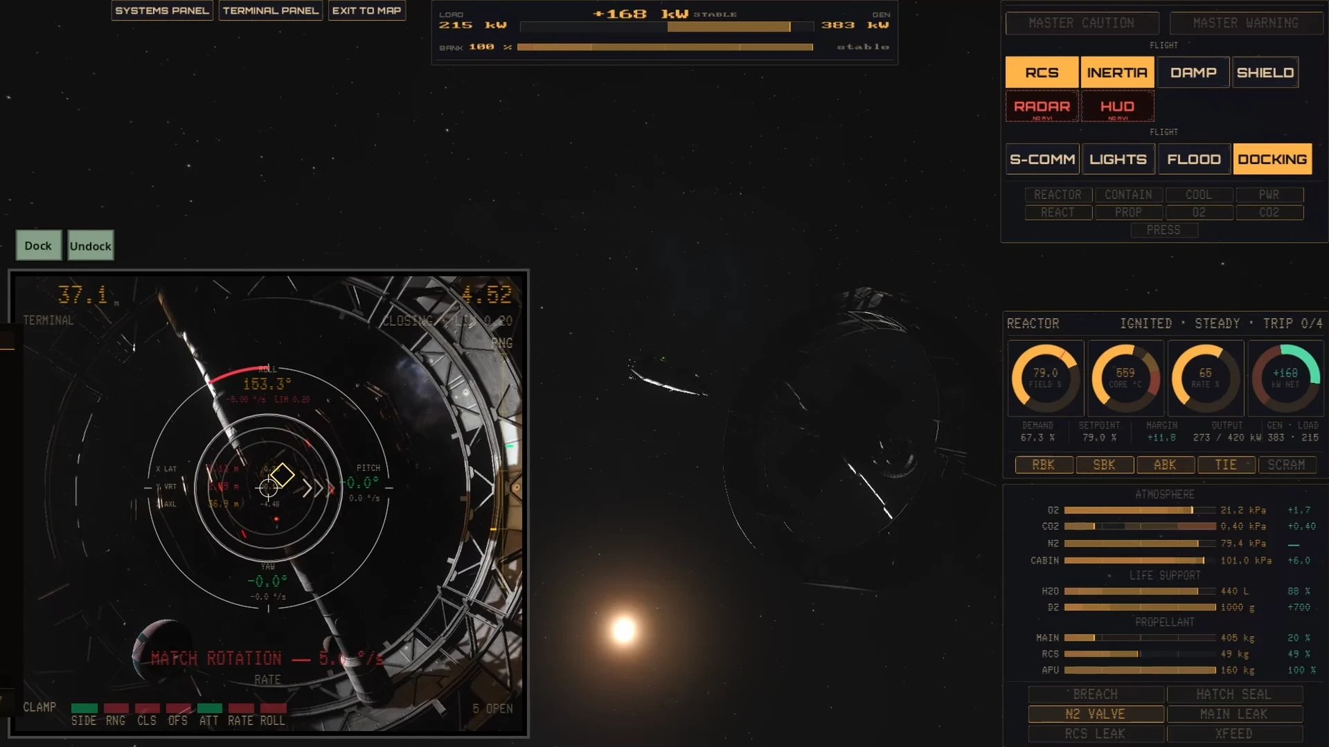 Close-quarters docking approach in the 3D bubble
